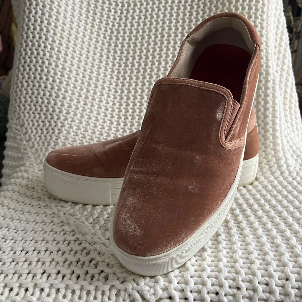 Pink Velvet Kenneth Cole Slip On Sneakers